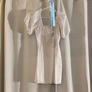 Chic Cream Puff Sleeve Mini Dress